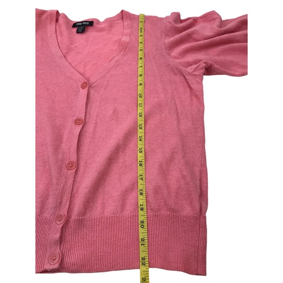 Spring & Mercer Women's Linen Cotton 3/4 Lantern Sleeve Button Front Cardigan L - Picture 8 of 9